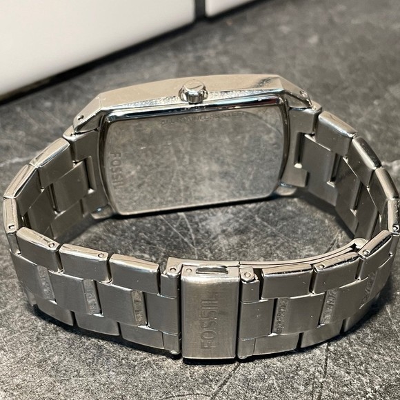Men’s Fossil Silver Tone Watch - New Battery - Picture 3 of 5